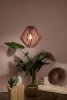 Drewniana lampa wisząca różowa nowoczesna boho designerska możliwość ściemniania MAURO 77489/33/66 LUCIDE